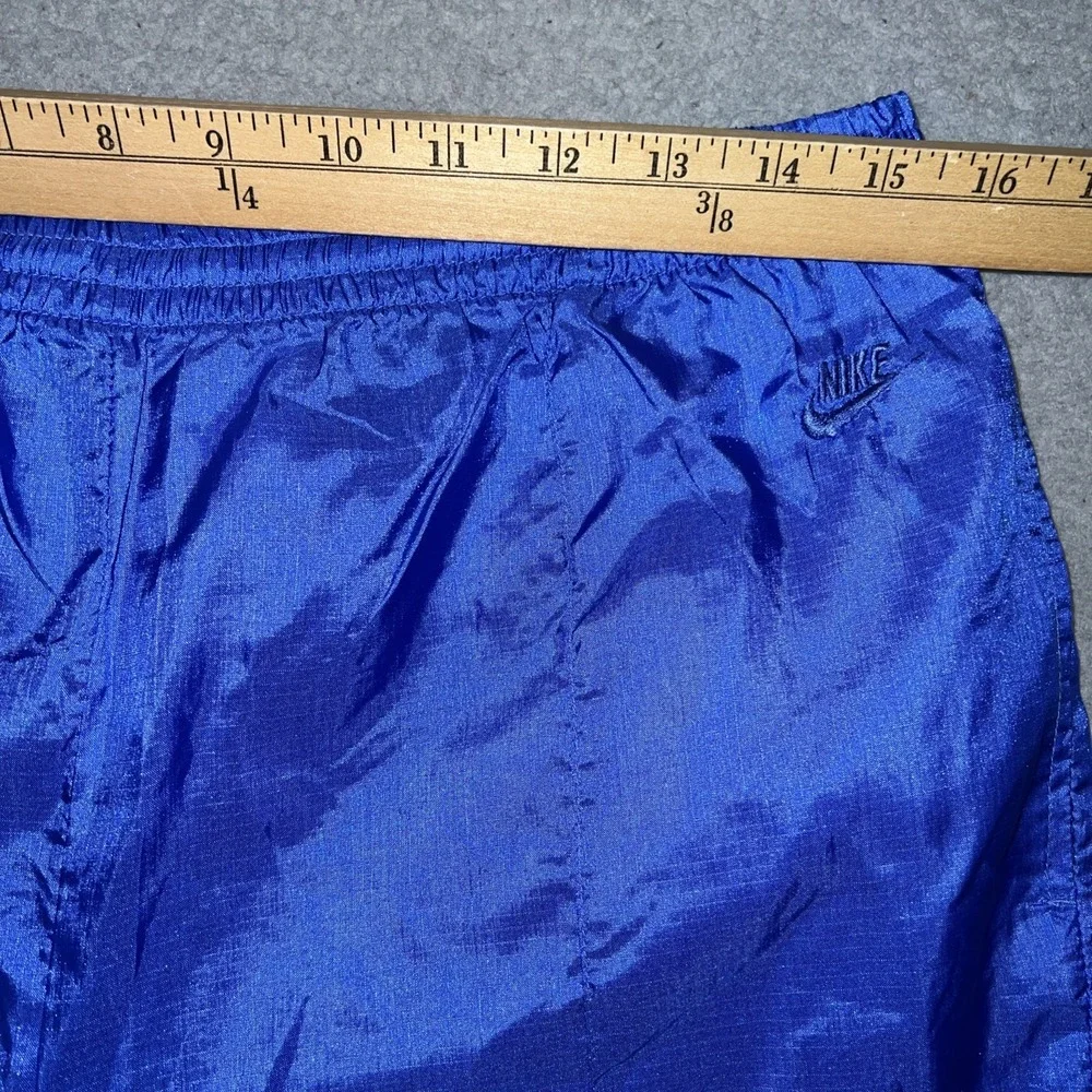 VTG Nike Windbreaker Track Pants Youth Sz L (14) Blue Ankle Zip Nylon Jogger 90s